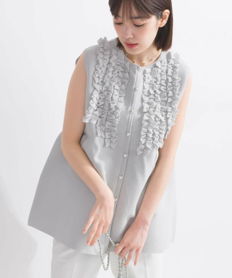 【新品・未使用】ピッチン＊PICCIN＊フリルノースリーブペプラムニット＊グレー フリルノースリーブペプラムニット | PICCIN (ピッチン) 公式通販
