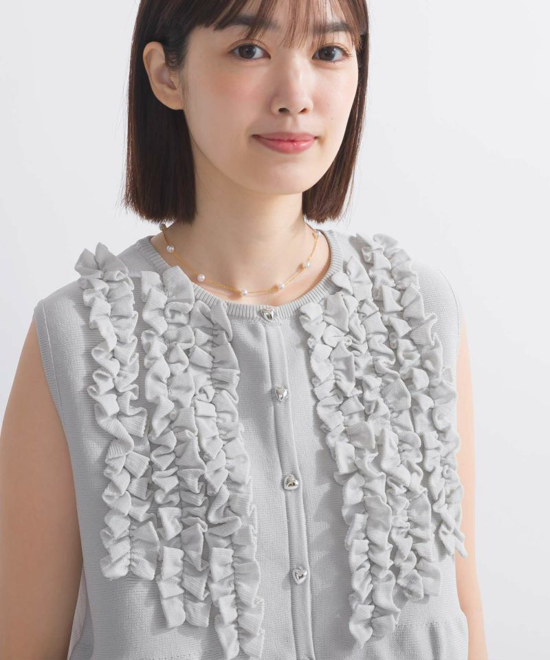 【新品・未使用】ピッチン＊PICCIN＊フリルノースリーブペプラムニット＊グレー フリルノースリーブペプラムニット | PICCIN (ピッチン) 公式通販