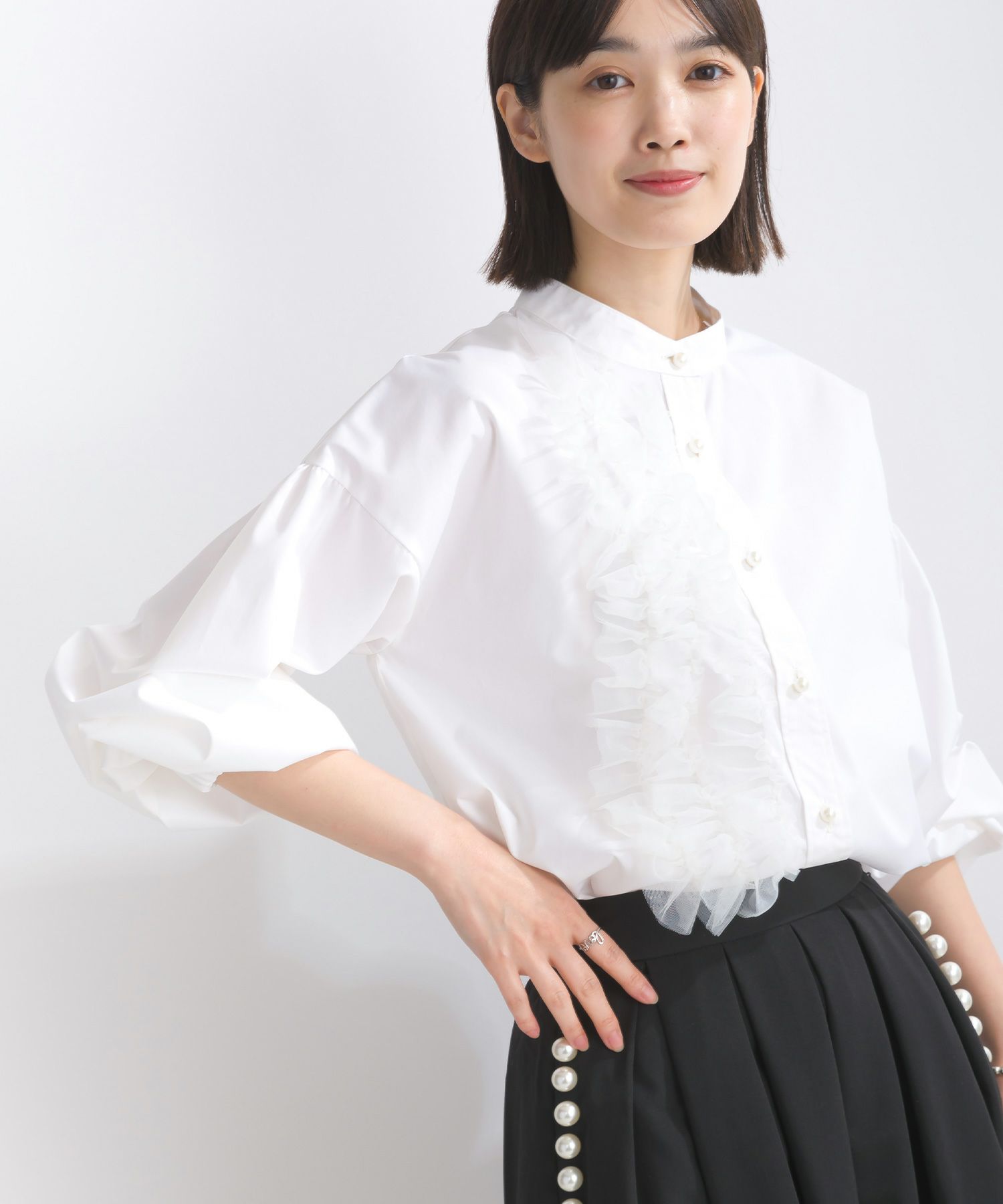 日本製】チュールフリルノーカラーブラウス | PICCIN (ピッチン) 公式通販