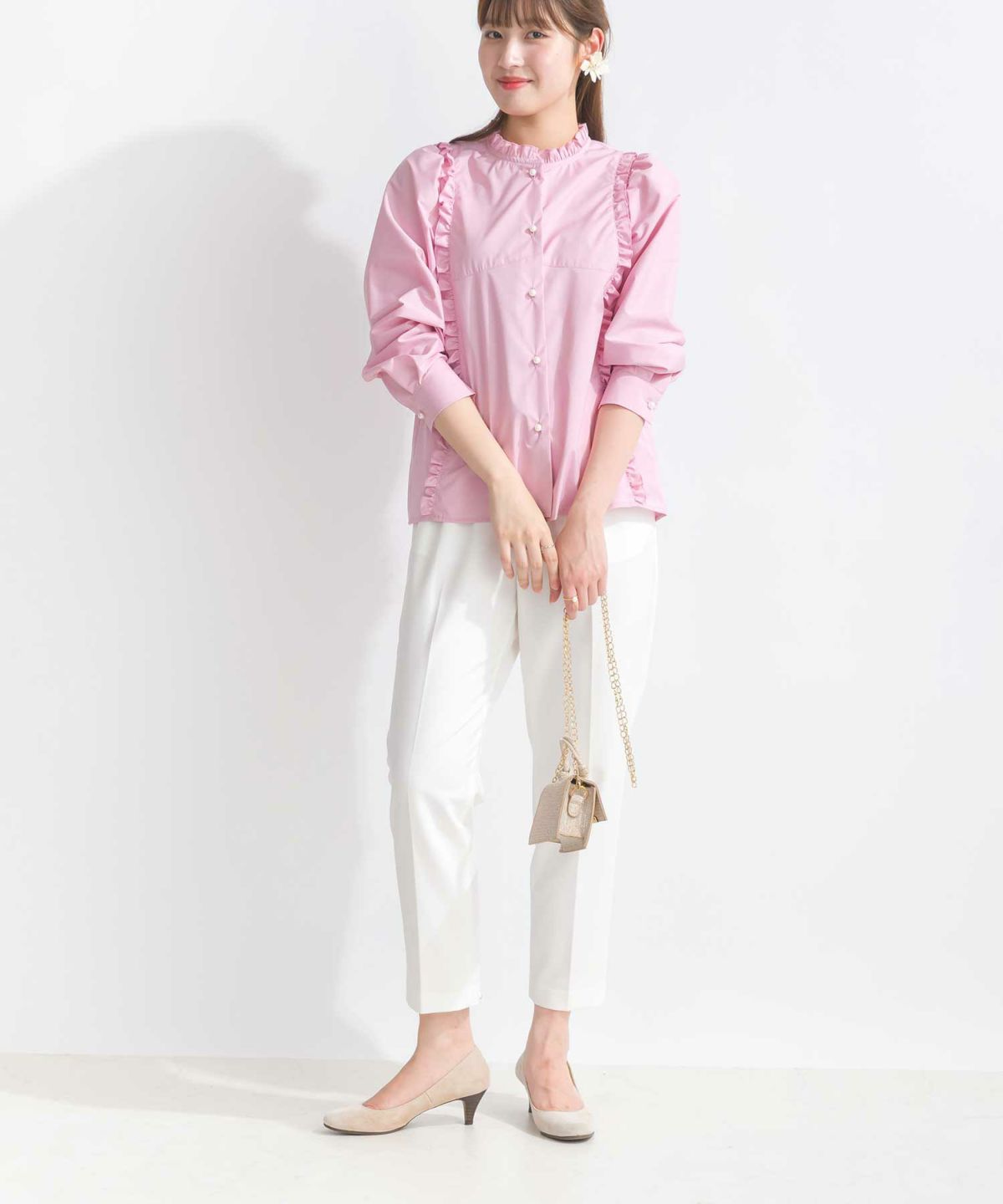 model：H165　着用サイズ：M　ピンク