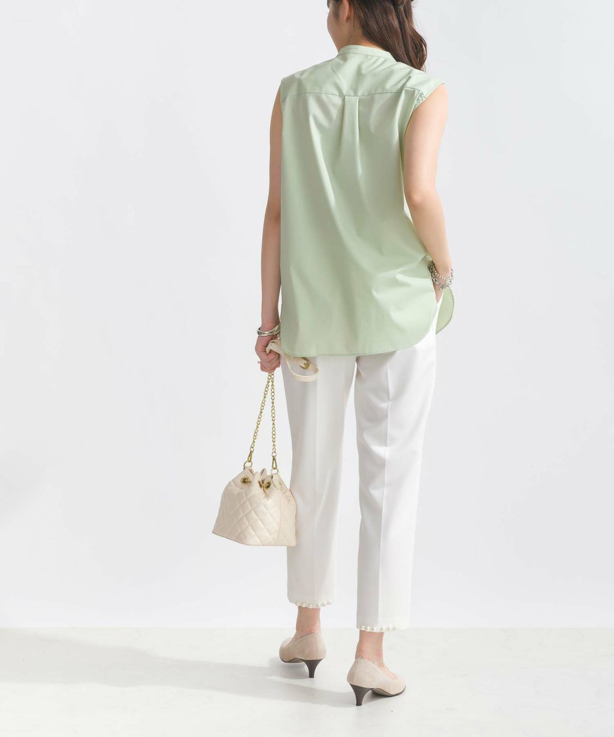 model：H165　着用サイズ：M　ライトグリーン