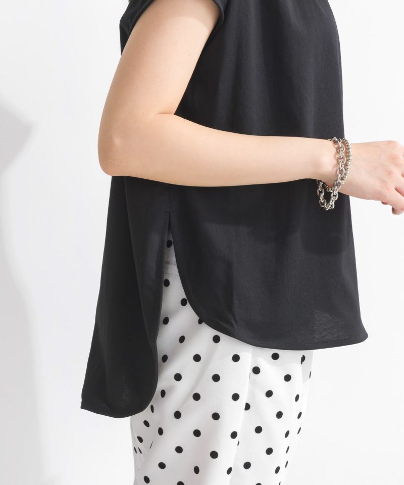 ピッチン　襟　パール　ペプラムカットソー PICCIN PERLA（ピッチンペルラ）の「襟パールペプラムカットソー