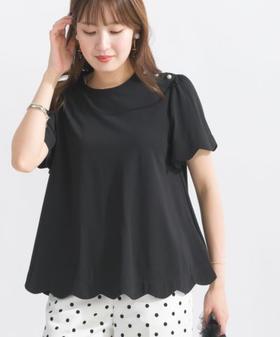 裾スカラップリボンカットソー【宅配便】 | Fit more