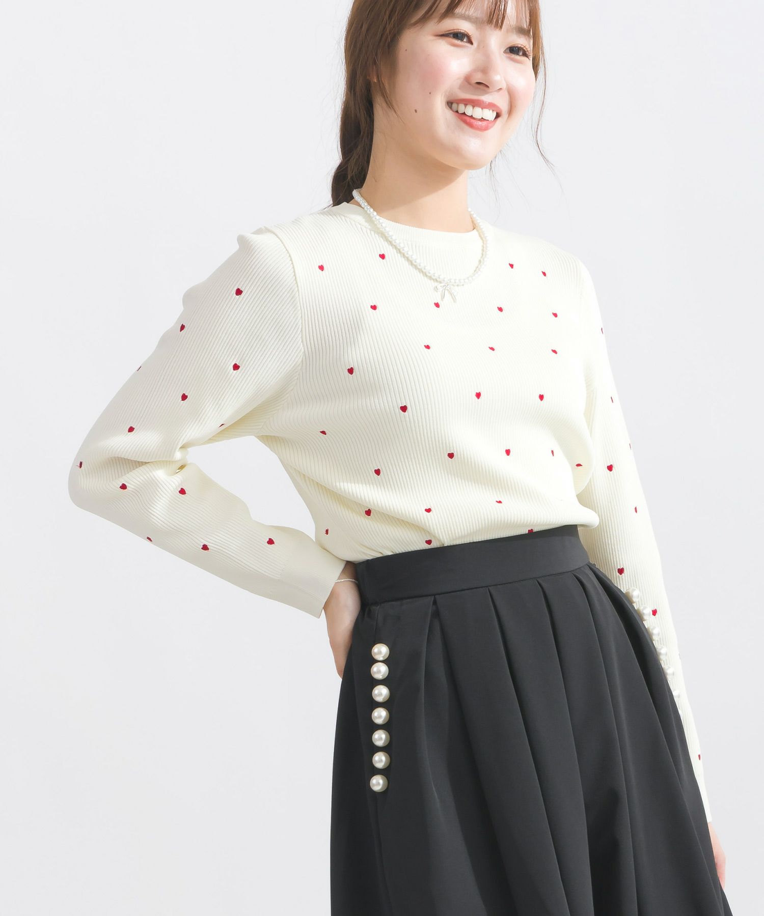 ハート柄リブニットトップス | PICCIN (ピッチン) 公式通販