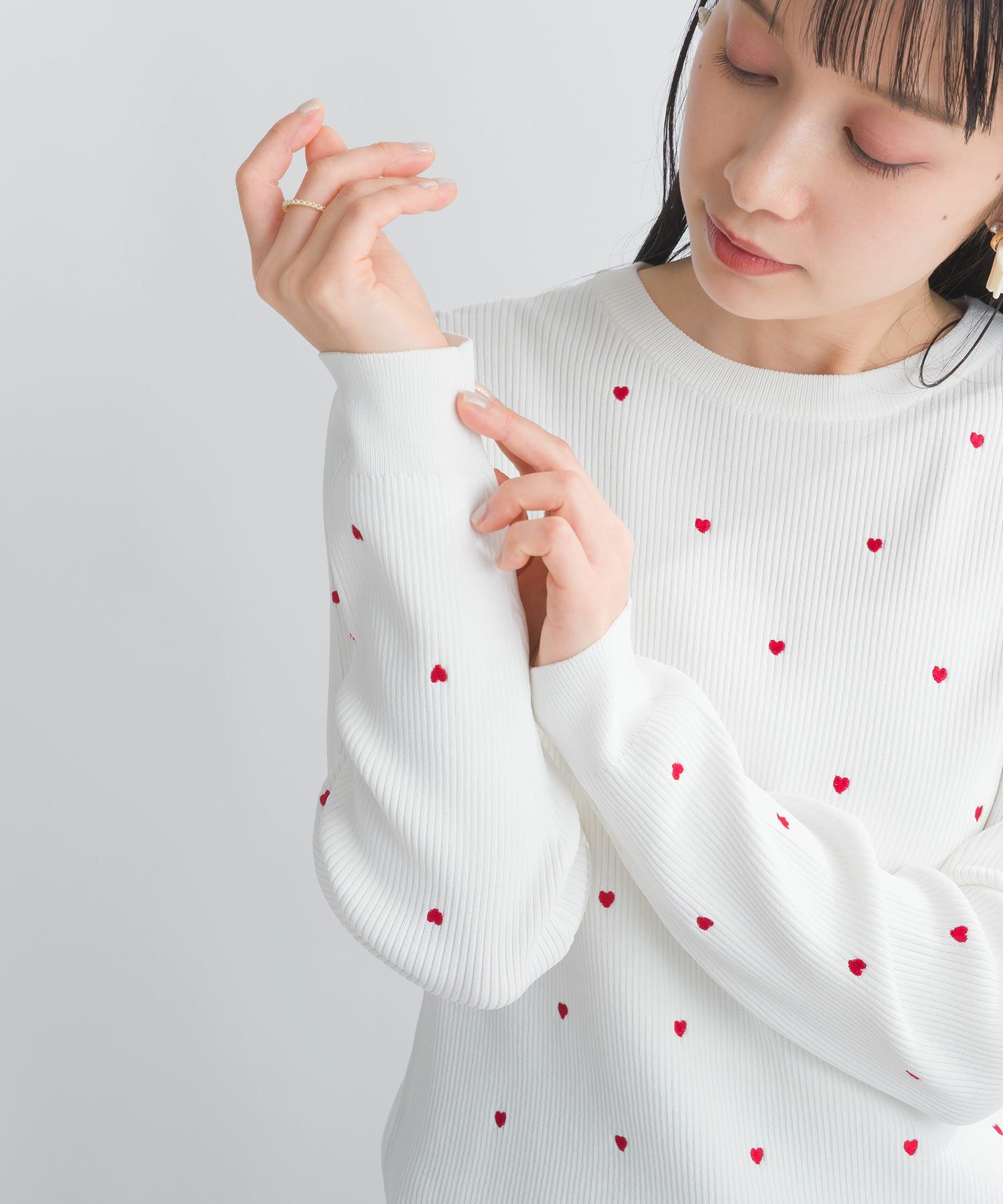 ハート柄リブニットトップス | PICCIN (ピッチン) 公式通販