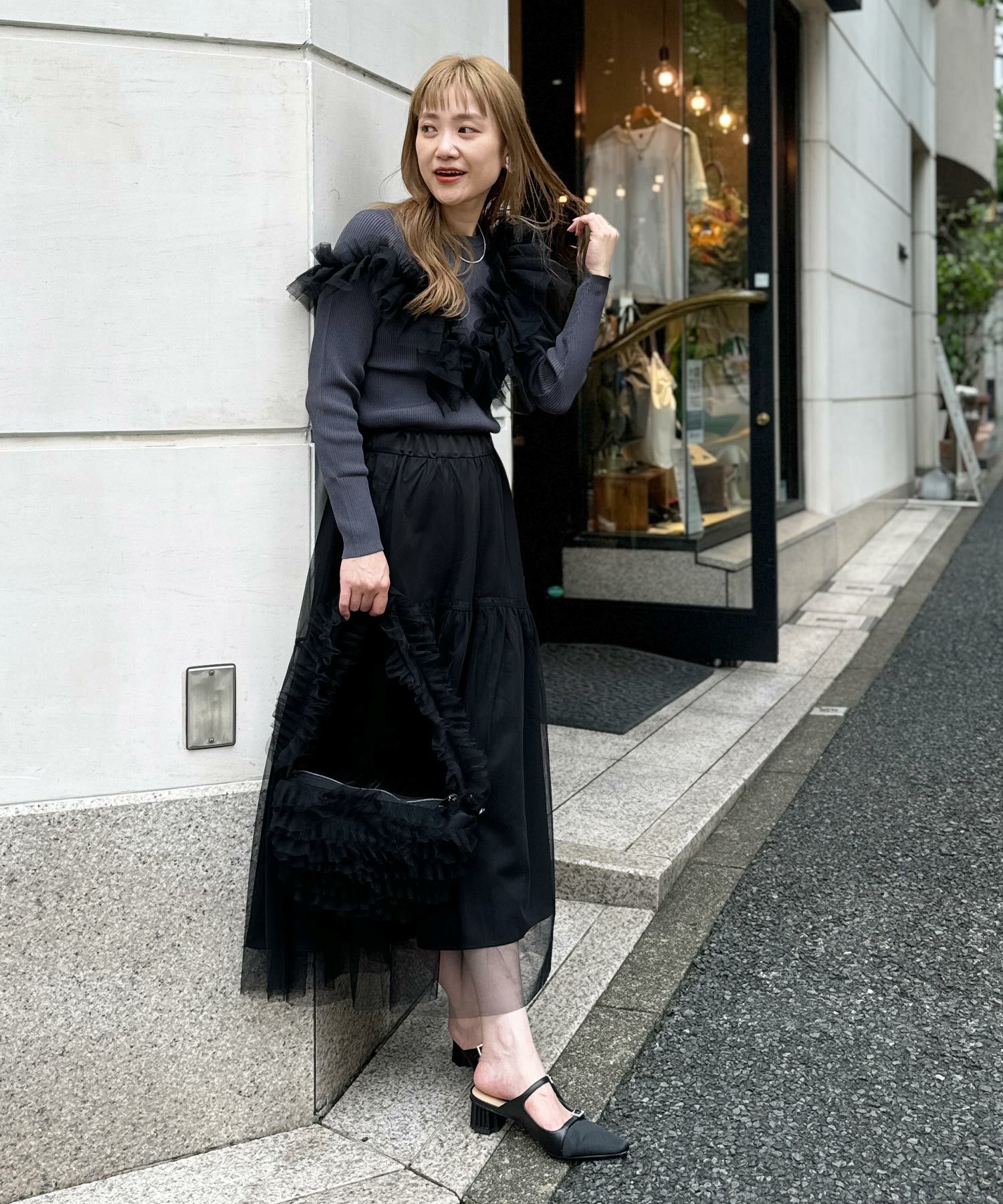 model：H164　着用サイズ：M　ブラック