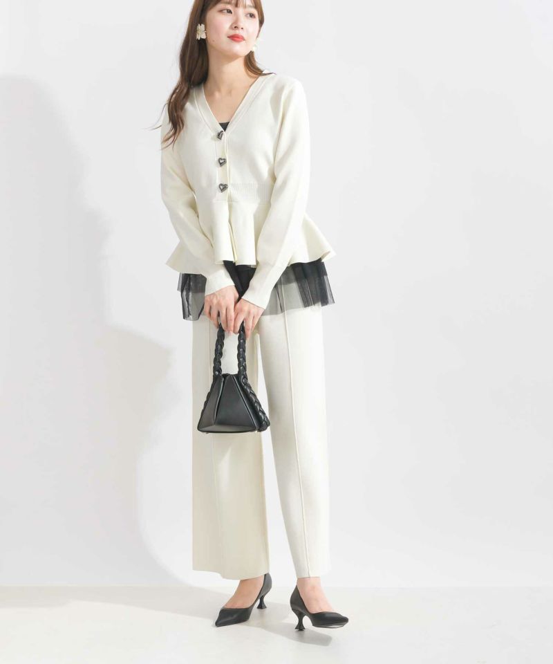 CELINE ボウタイ ストレッチ プルオーバー トップス 前後2wayチュール重ねタンクトップ | PICCIN (ピッチン) 公式通販