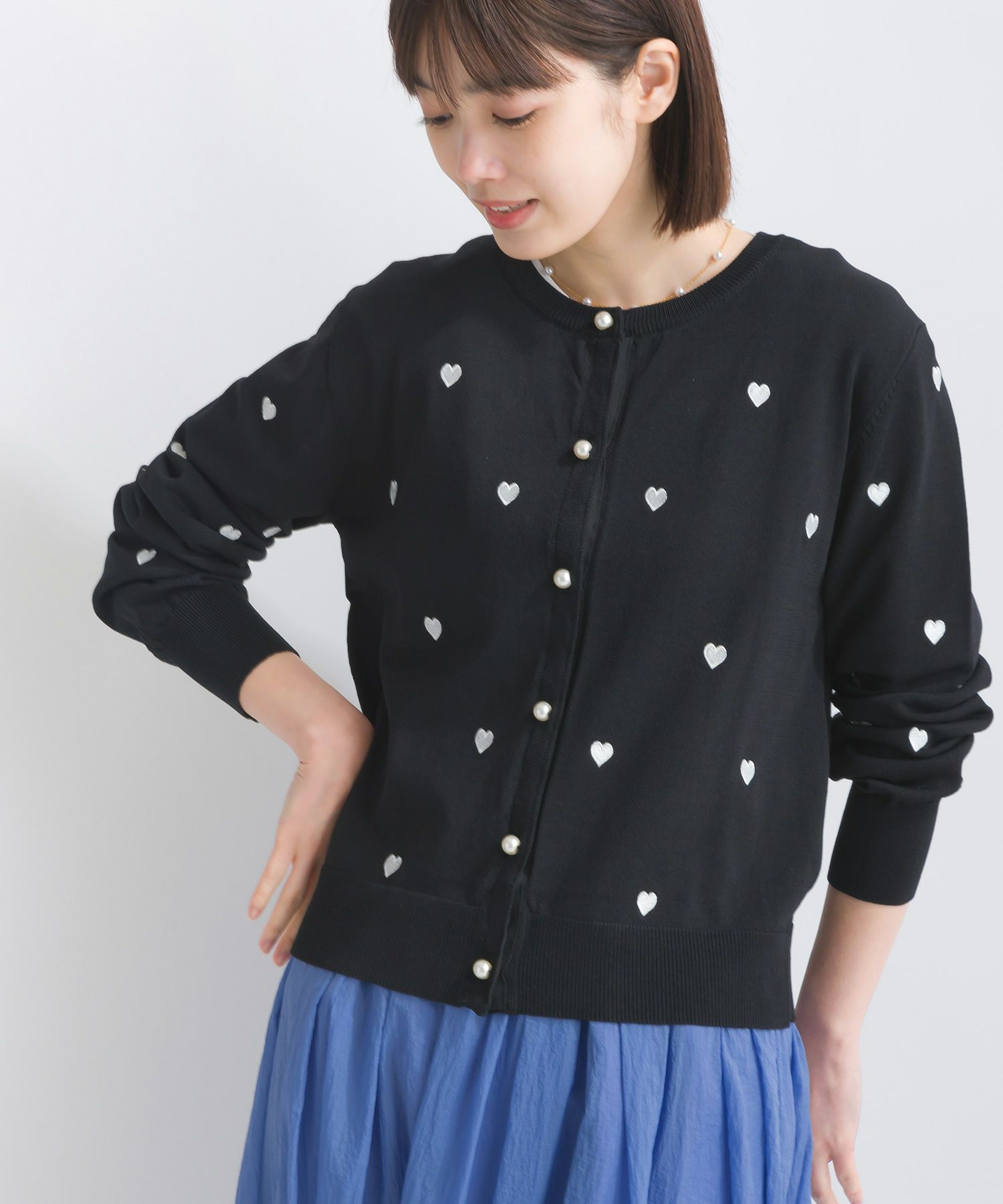 ハート刺繍パールボタンカーディガン | PICCIN (ピッチン) 公式通販