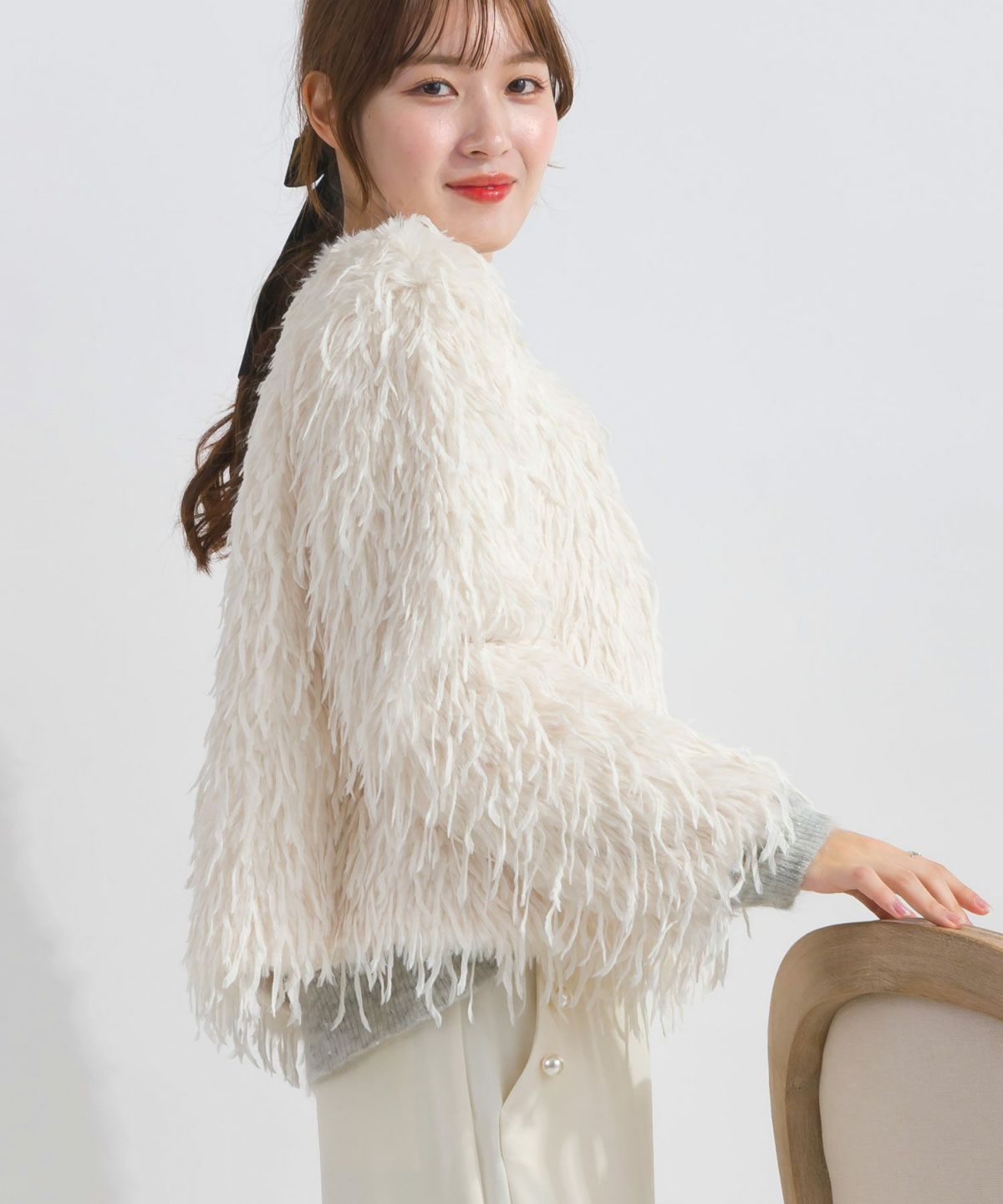 model：H165　着用サイズ：M　オフホワイト