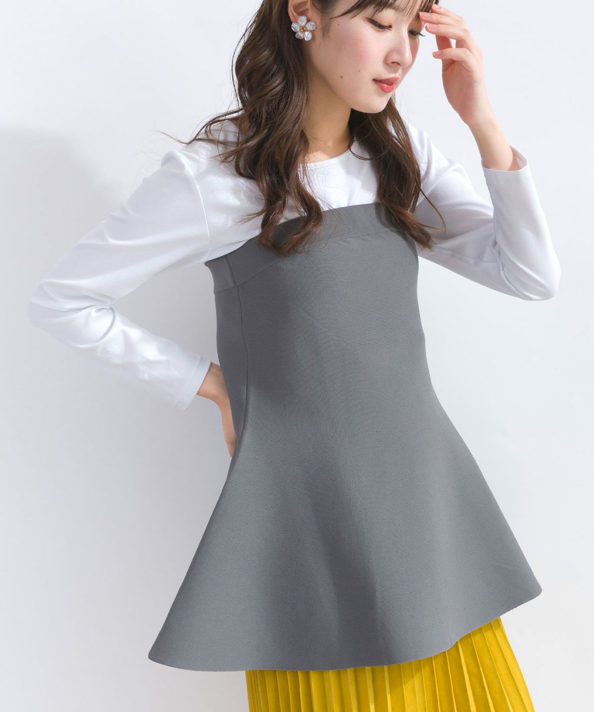 model：H165　着用サイズ：M　グレー