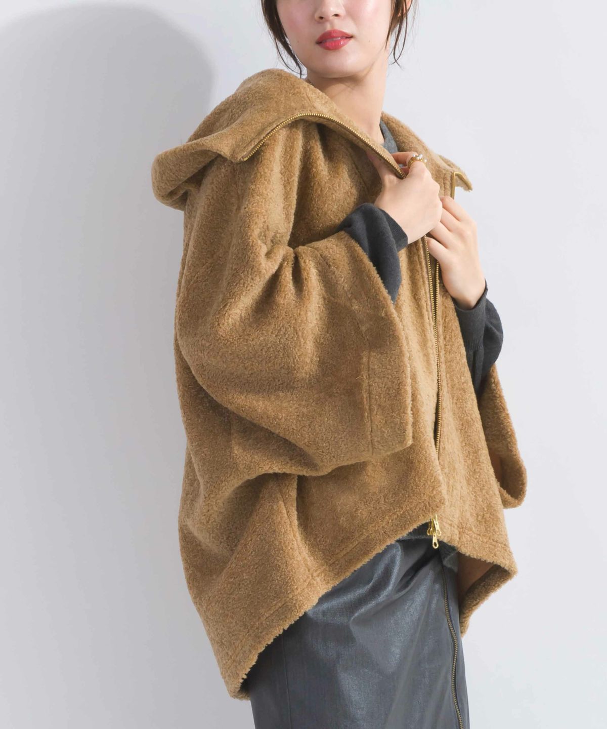 model：H165　着用サイズ：M　ブラウン