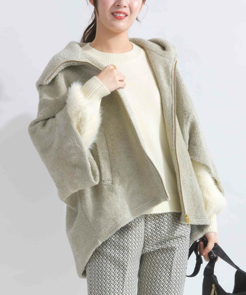 model：H165　着用サイズ：M　グレイッシュベージュ