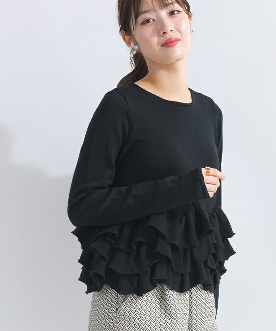 model：H165　着用サイズ：M　ブラック（ボタン後ろ）