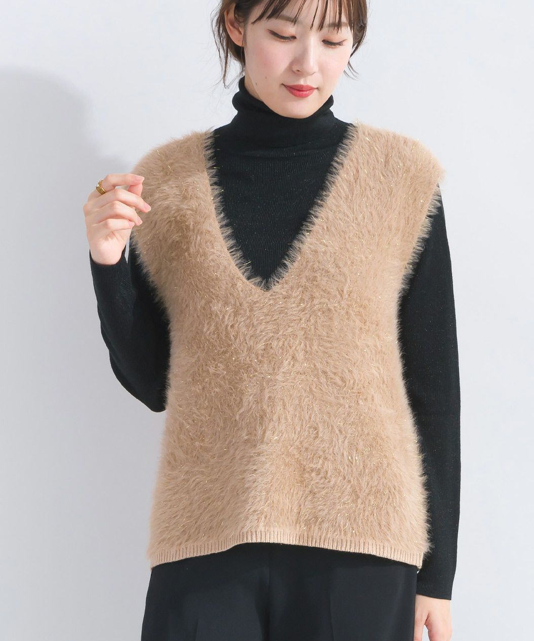 model：H165　着用サイズ：M　キャメル