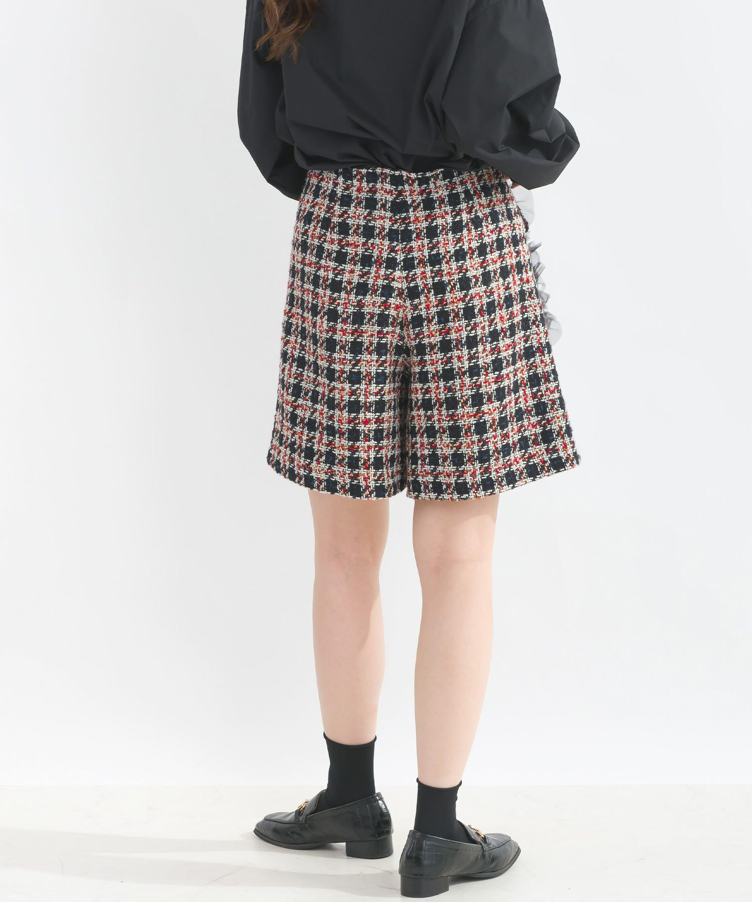 セットアップ可能】チェックツイードキュロットパンツ | PICCIN