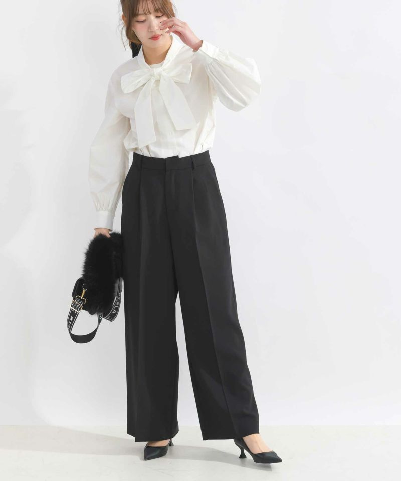 【美品】ENFOLD　ダブルクロスストレッチタックワンピース　シフォン　38／M 通勤・セレモニー／セットアップ対応》タックフレアワンピース