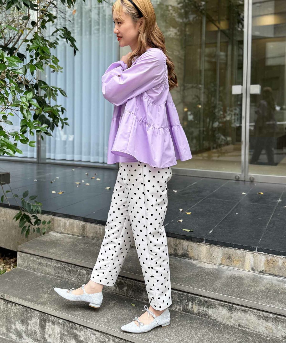 model：H164　着用サイズ：M　ラベンダー