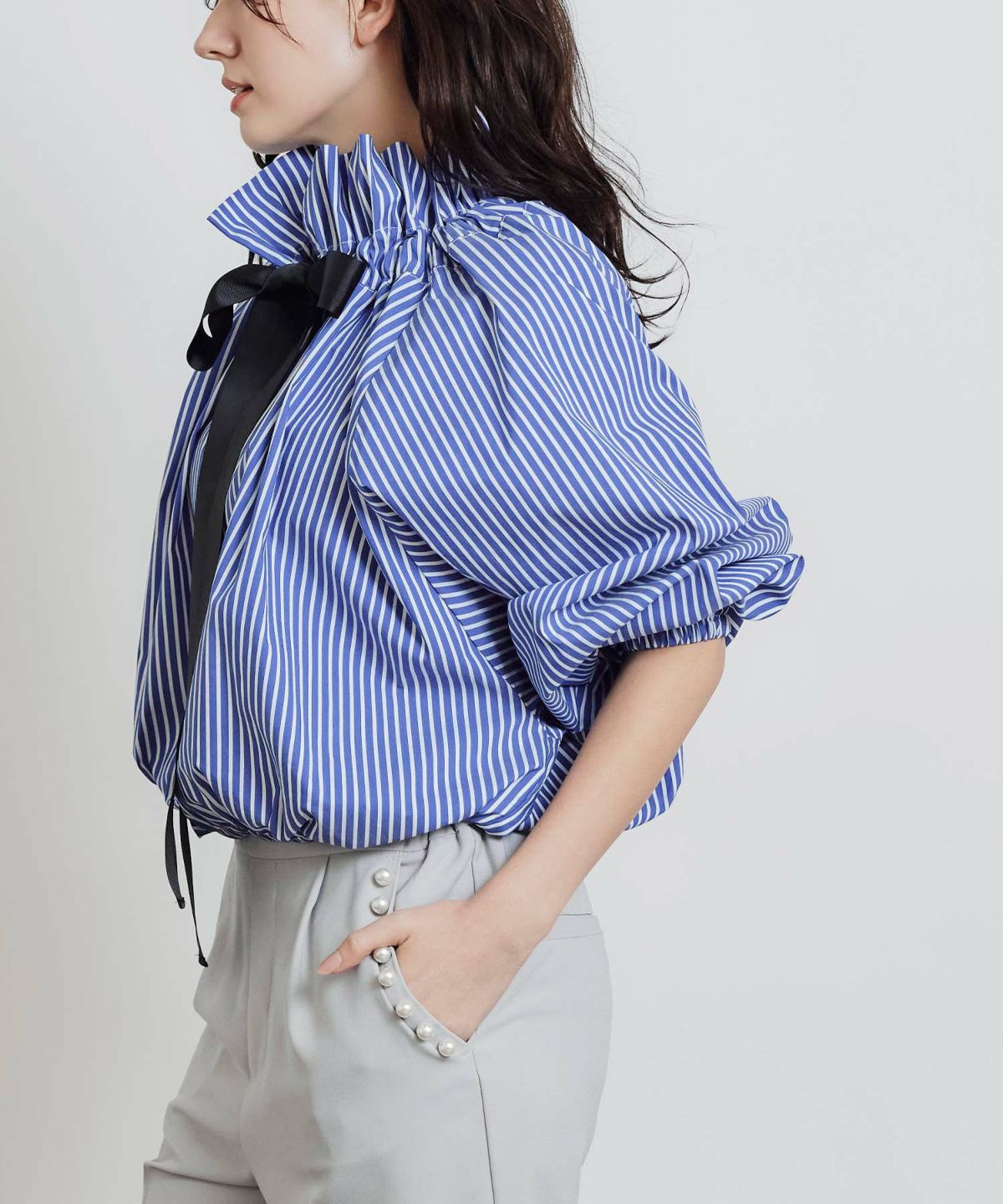 model：H155　着用サイズ：M　ブルー系その他