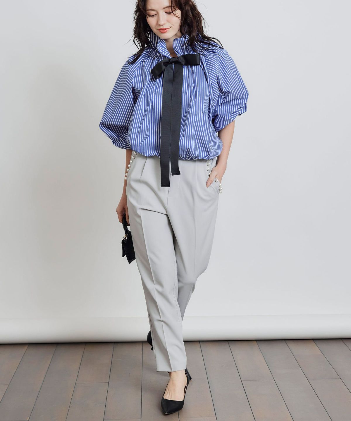 model：H155　着用サイズ：M　ブルー系その他