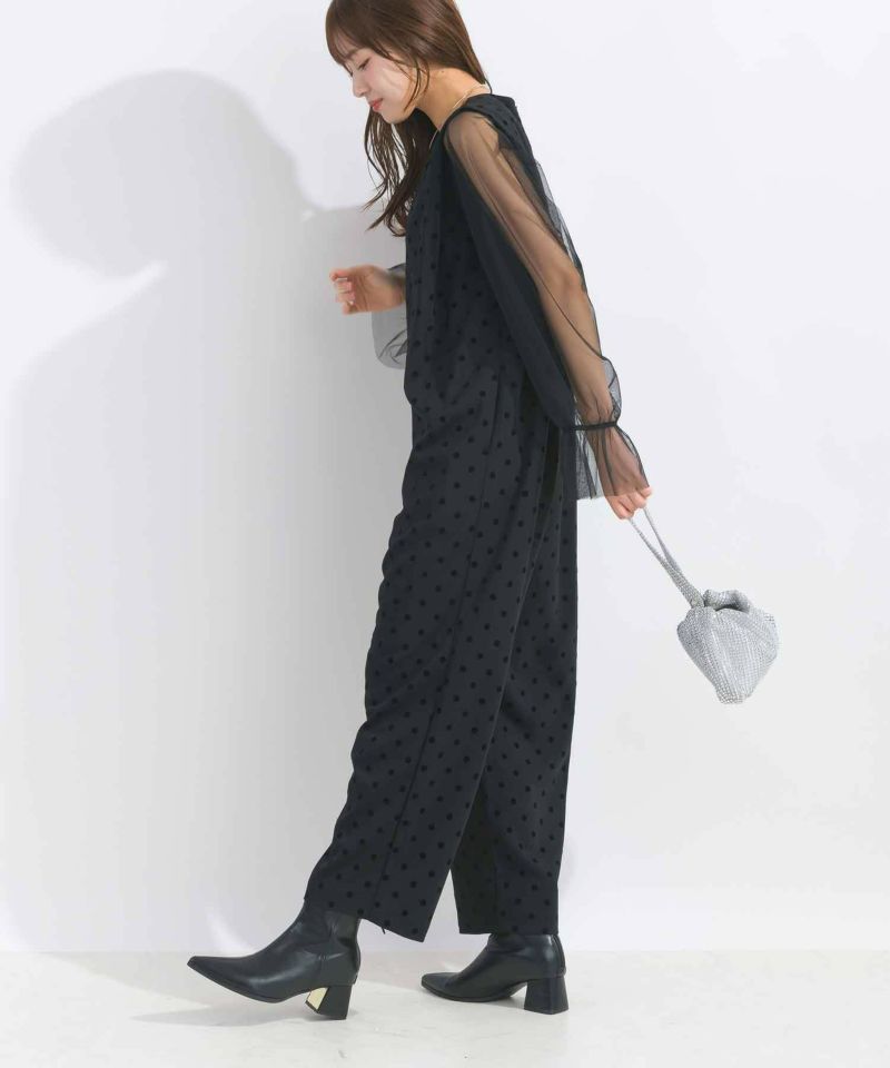 AUBREY フロッキードットオールインワン　サロペット M piccin AUBREY フロッキードットオールインワン サロペット M piccin