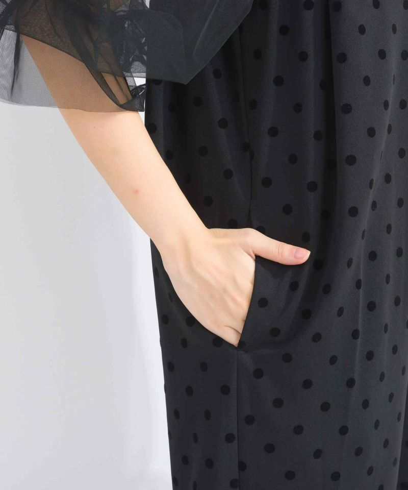 AUBREY フロッキードットオールインワン　サロペット M piccin AUBREY フロッキードットオールインワン サロペット M piccin