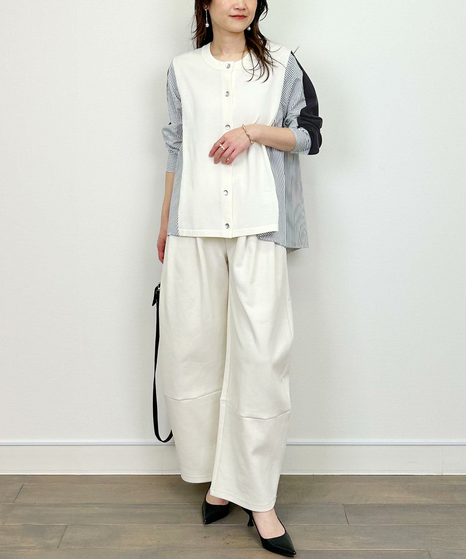model：H164　着用サイズ：M　オフホワイト