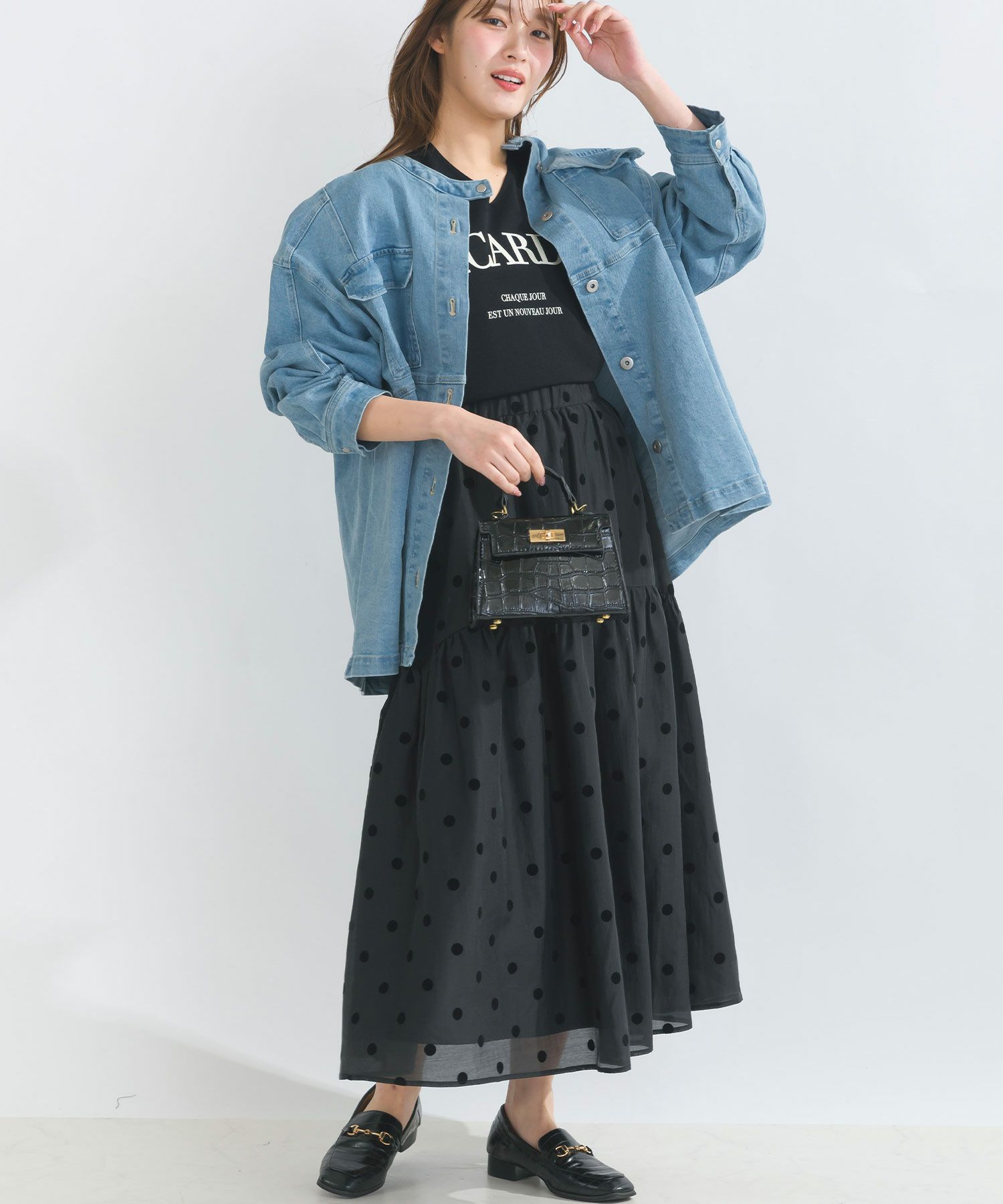 model：H165　着用サイズ：M　ブラック