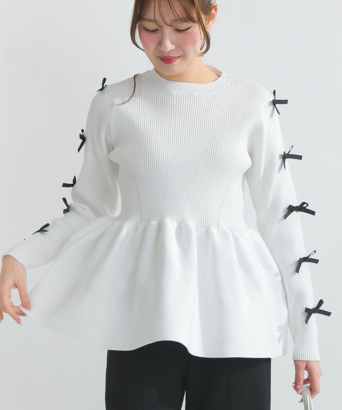 model：H165　着用サイズ：M　オフホワイト