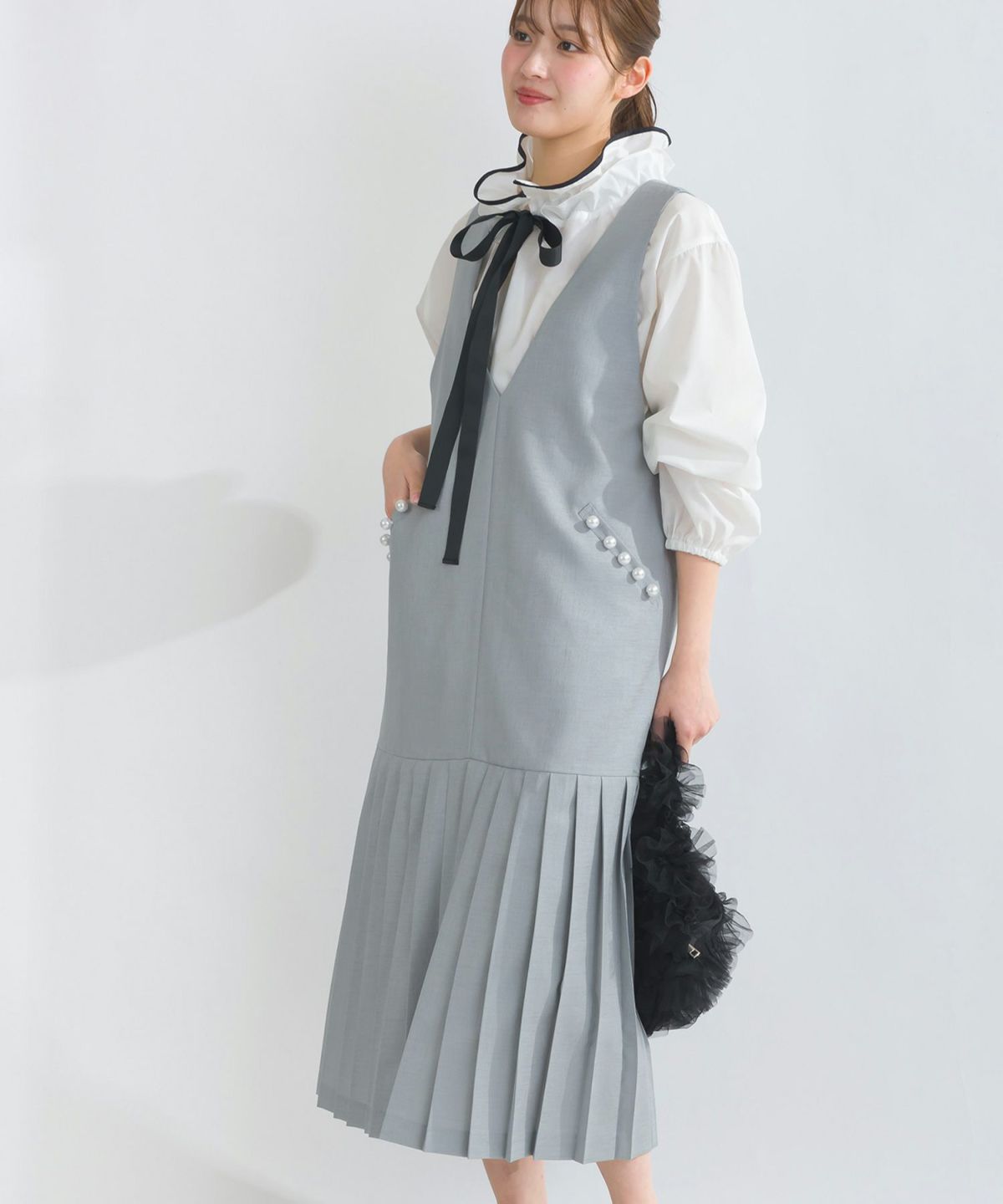 model：H165　着用サイズ：M　グレー