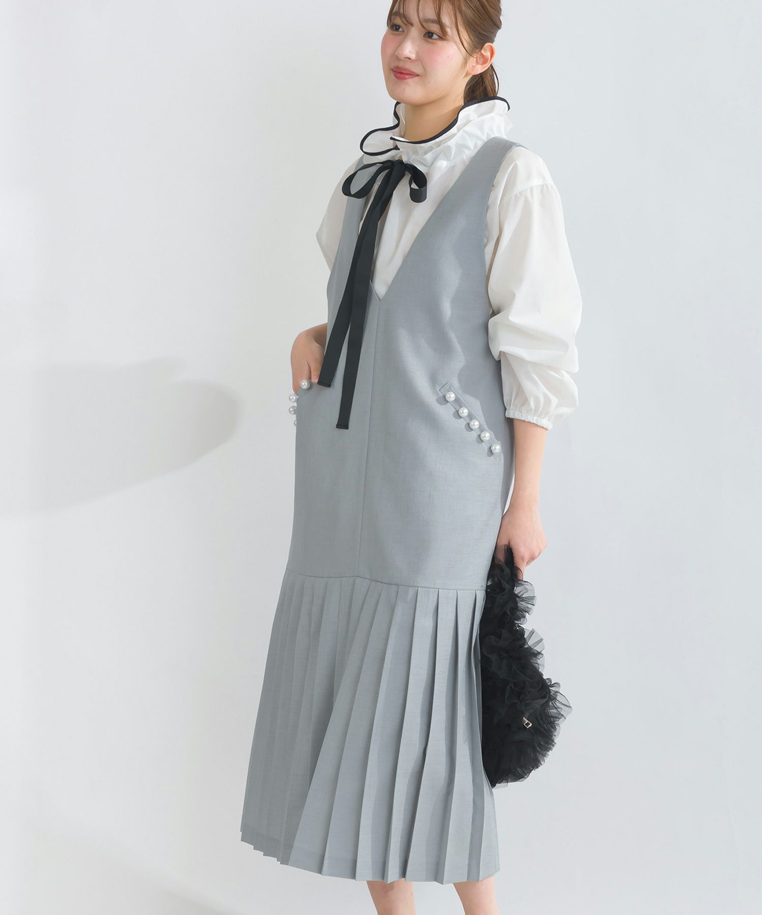 model：H165　着用サイズ：M　グレー