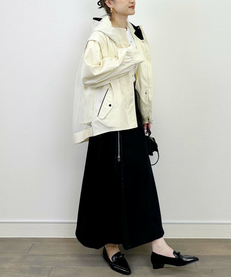 model：H164　着用サイズ：M　オフホワイト