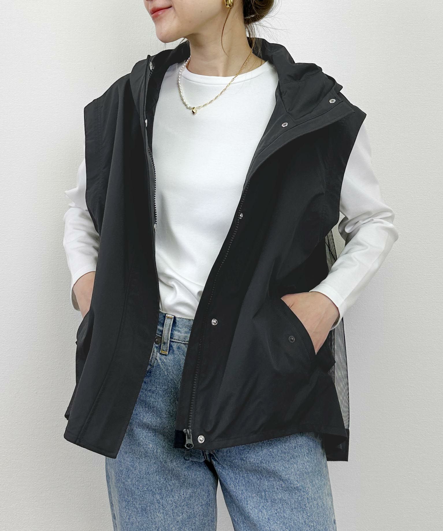 model：H164　着用サイズ：M　ブラック
