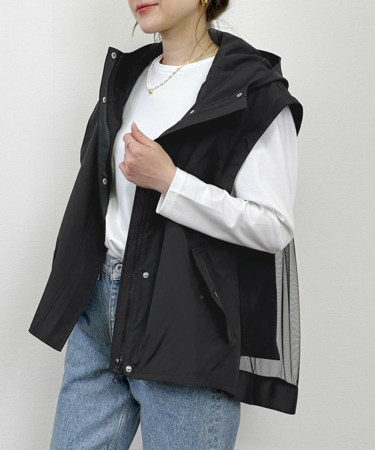 model：H164　着用サイズ：M　ブラック