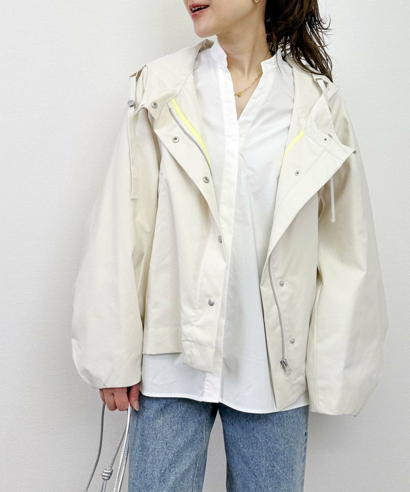 model：H164　着用サイズ：M　オフホワイト