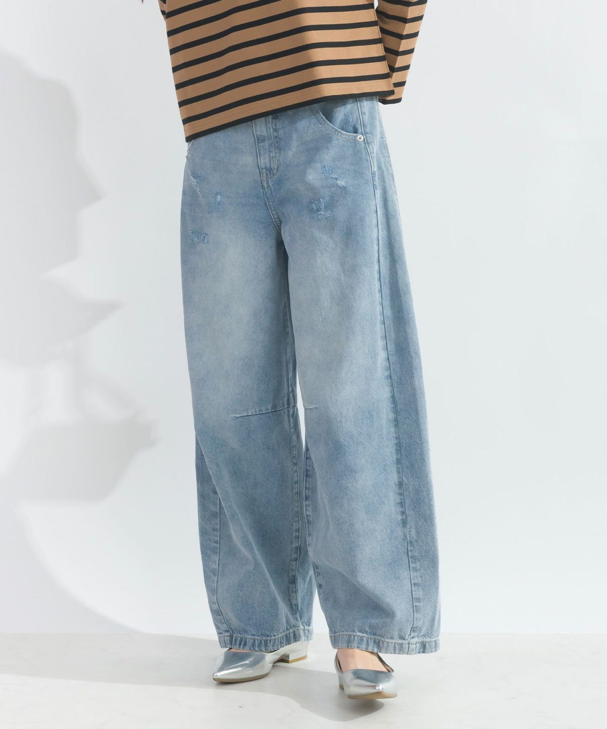 model：H165　着用サイズ：M　サックスブルー