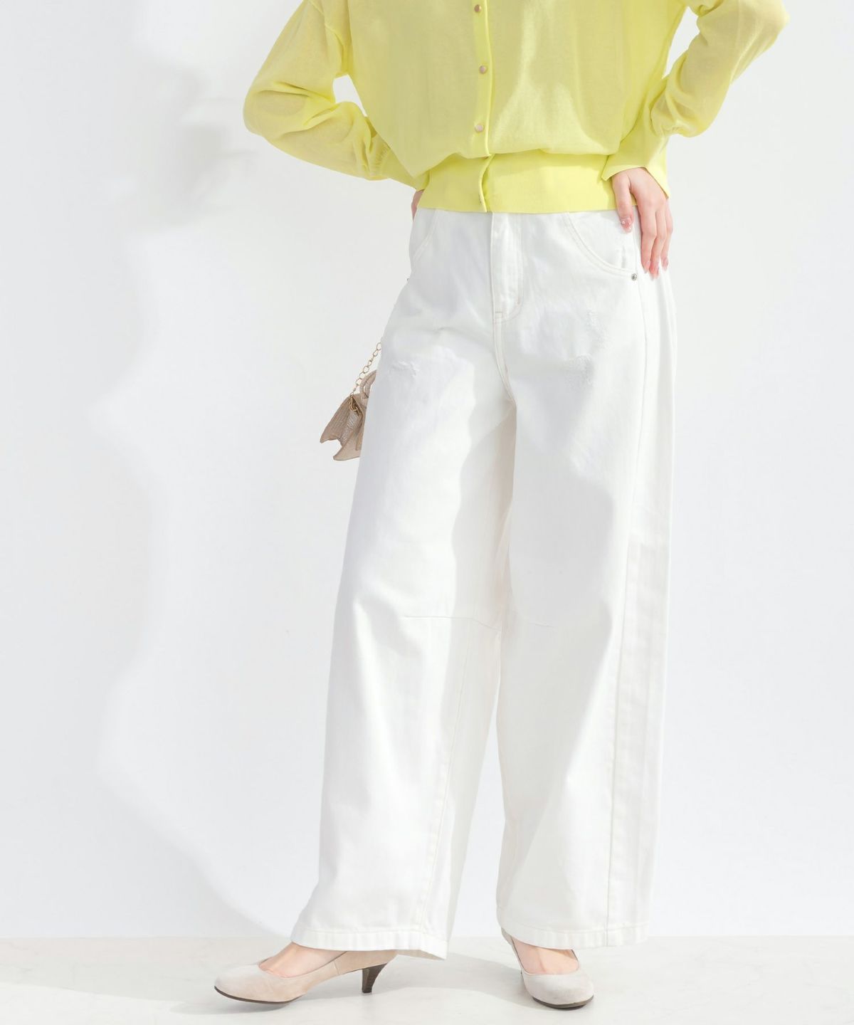 model：H165　着用サイズ：M　オフホワイト