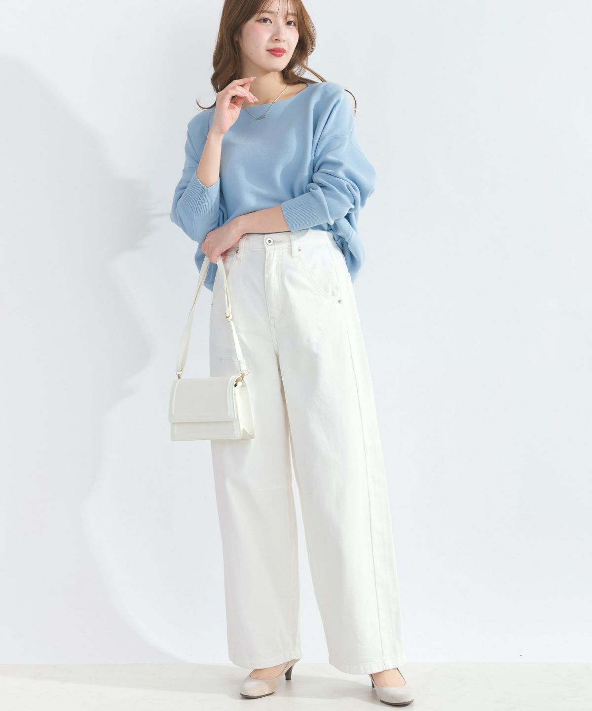 model：H165　着用サイズ：M　オフホワイト