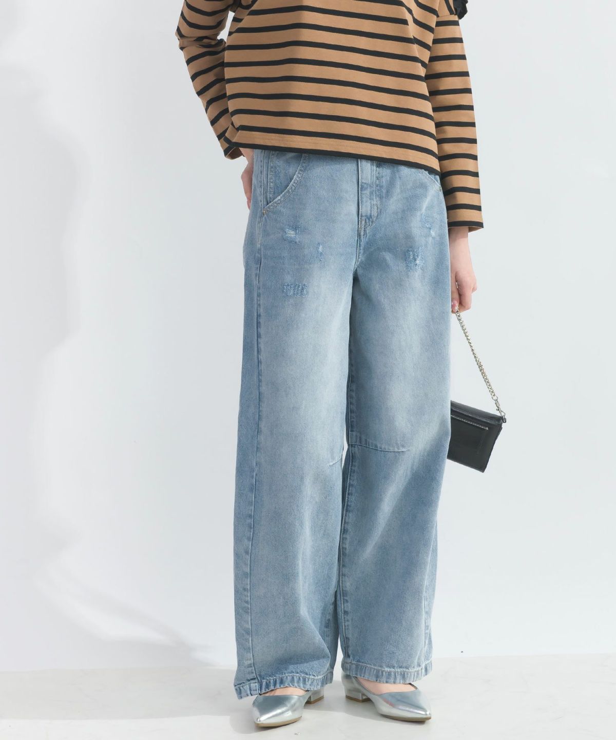 model：H165　着用サイズ：M　サックスブルー