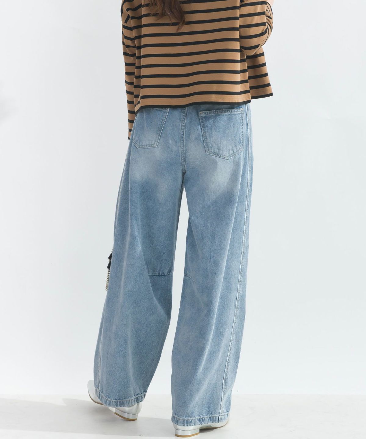 model：H165　着用サイズ：M　サックスブルー