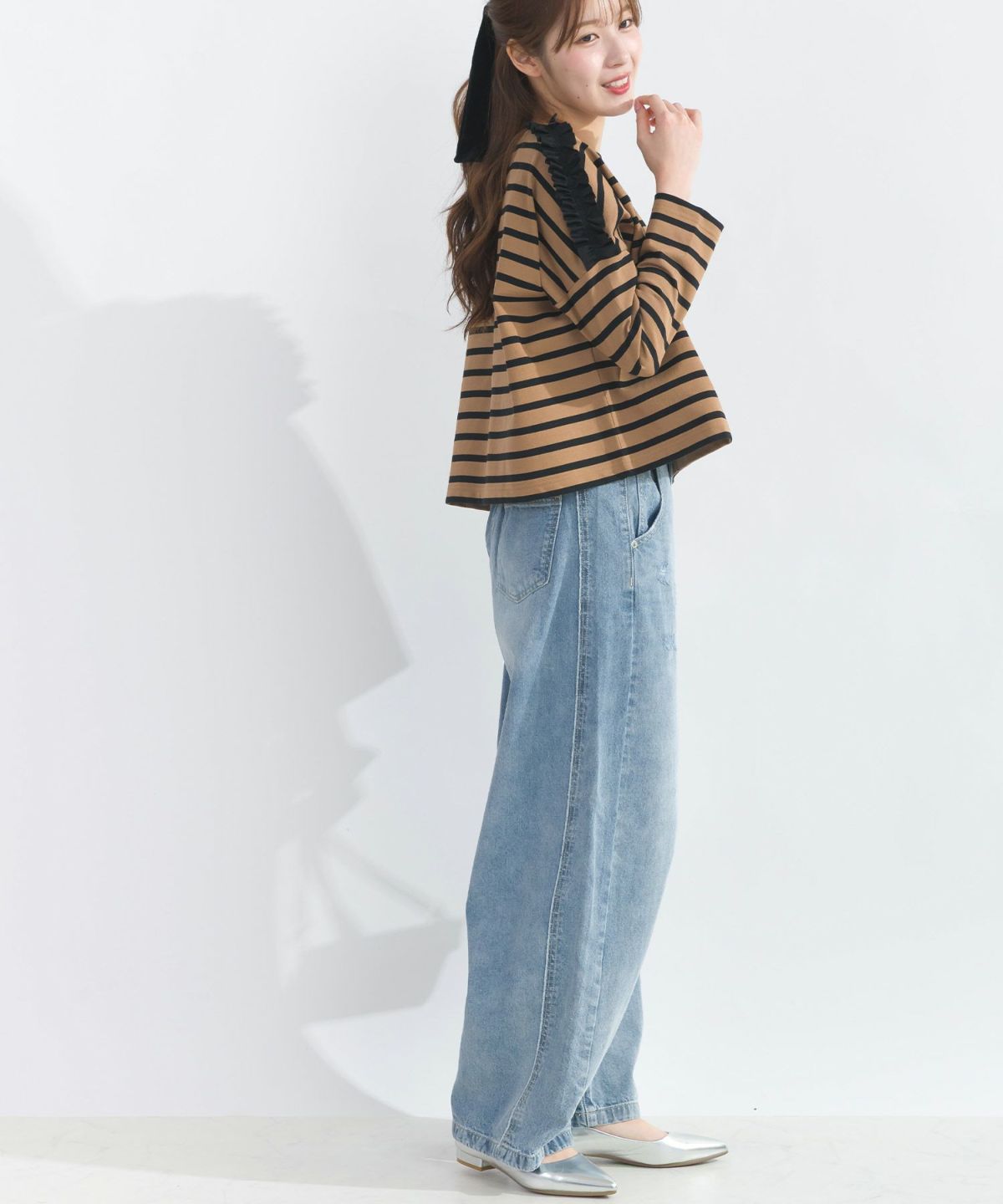 model：H165　着用サイズ：M　サックスブルー