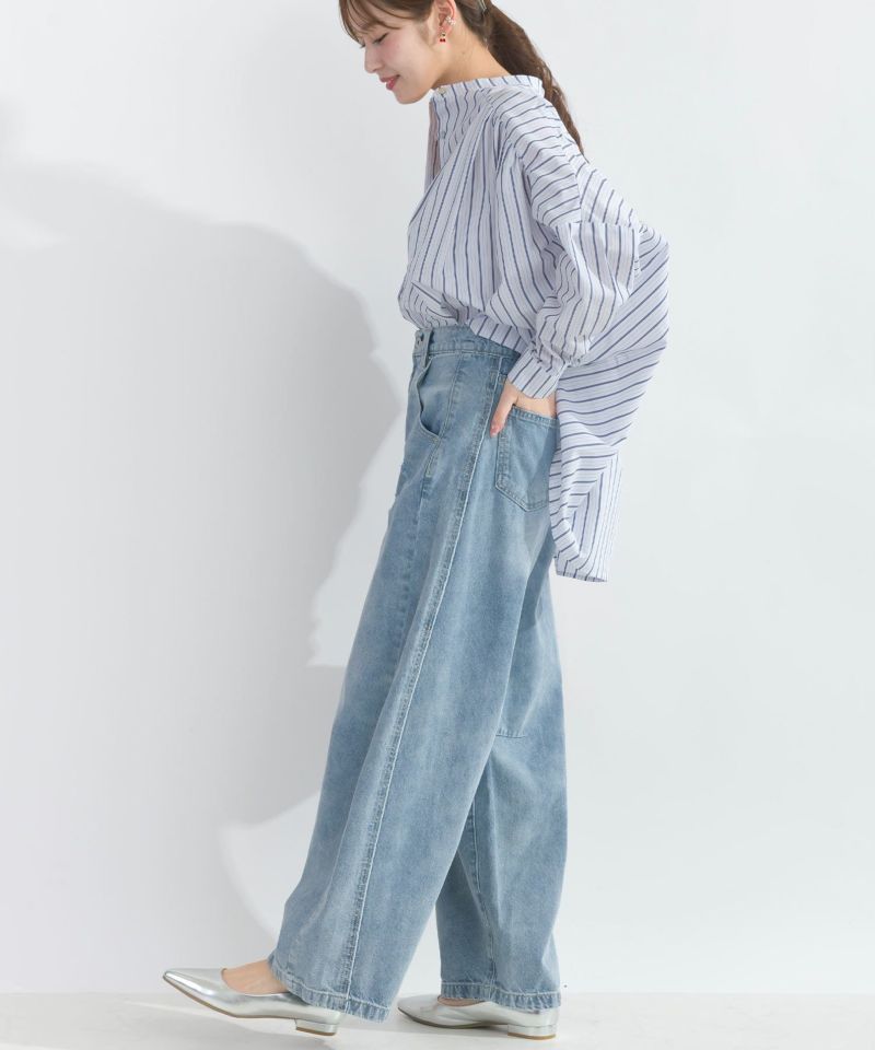 model：H165　着用サイズ：M　サックスブルー