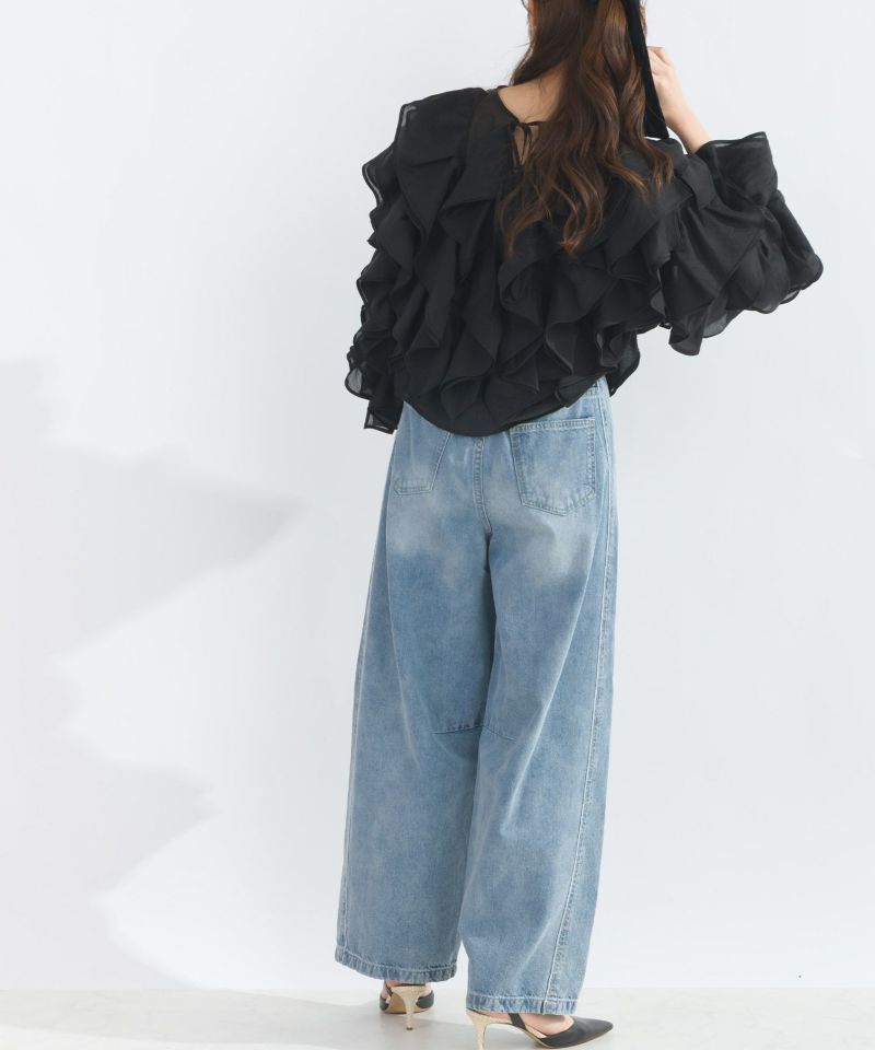 model：H165　着用サイズ：M　サックスブルー