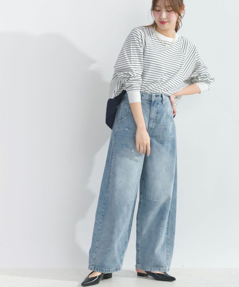 model：H165　着用サイズ：M　サックスブルー