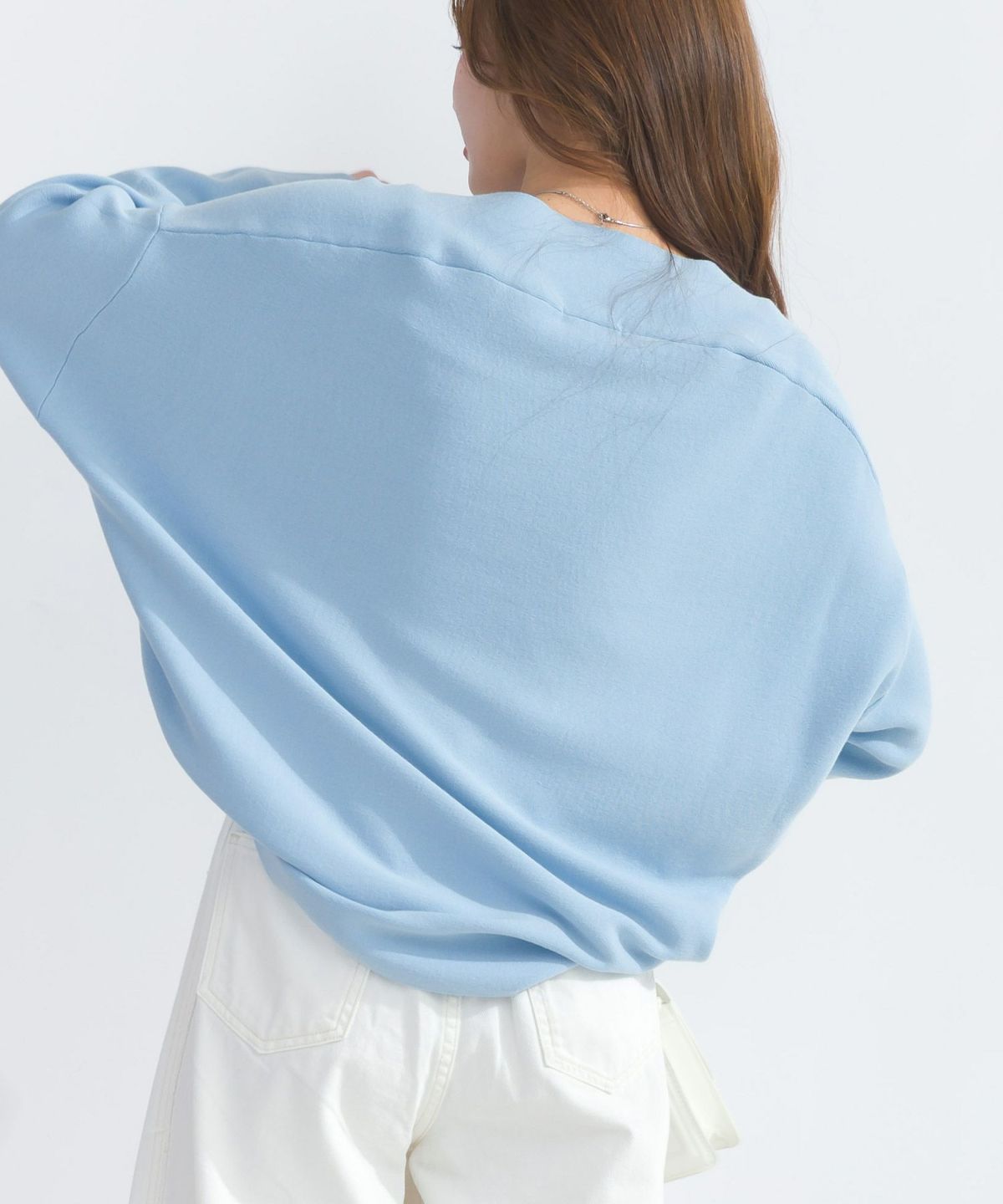 model：H165　着用サイズ：M　サックスブルー