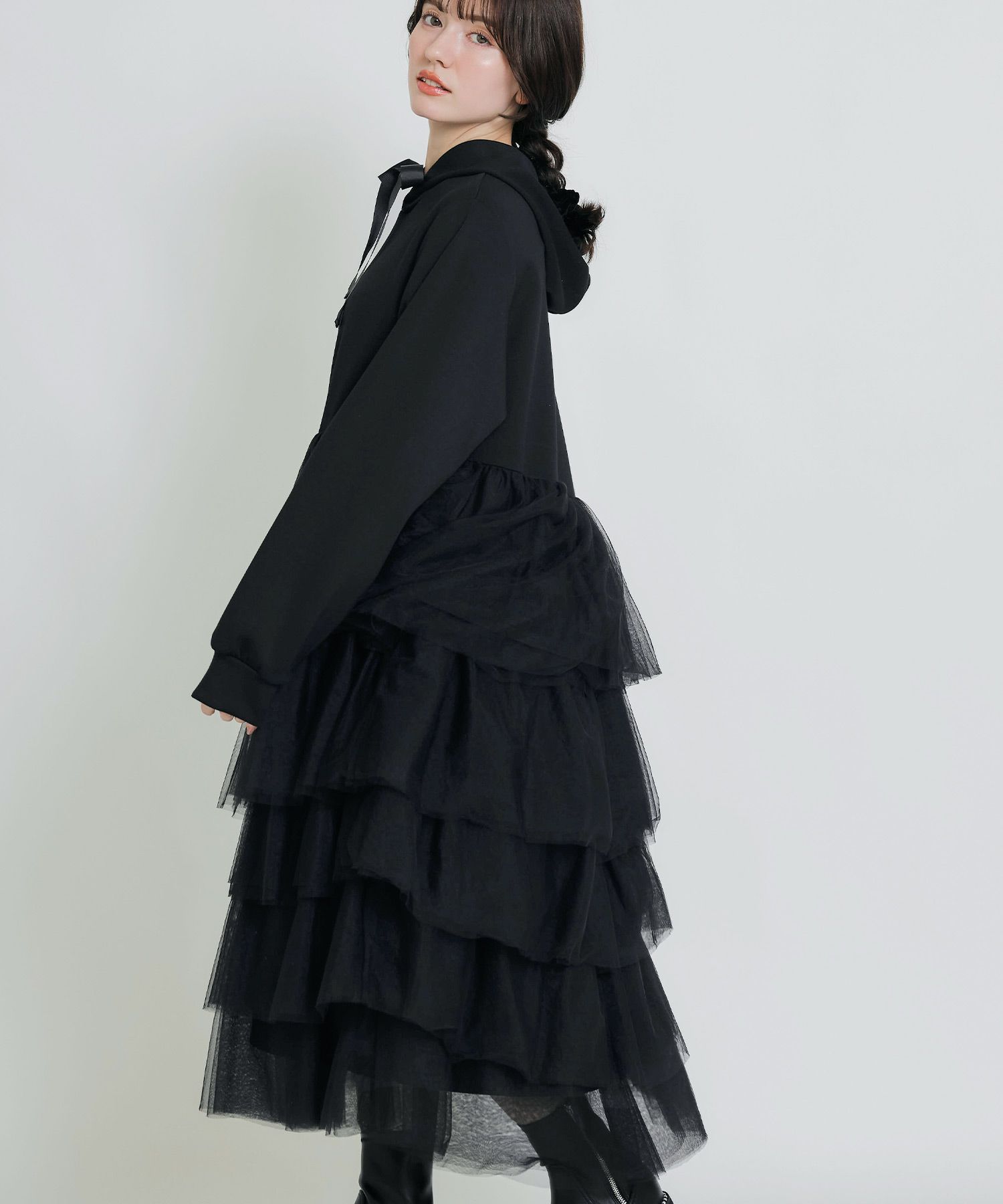 model：H155　着用サイズ：M　ブラック
