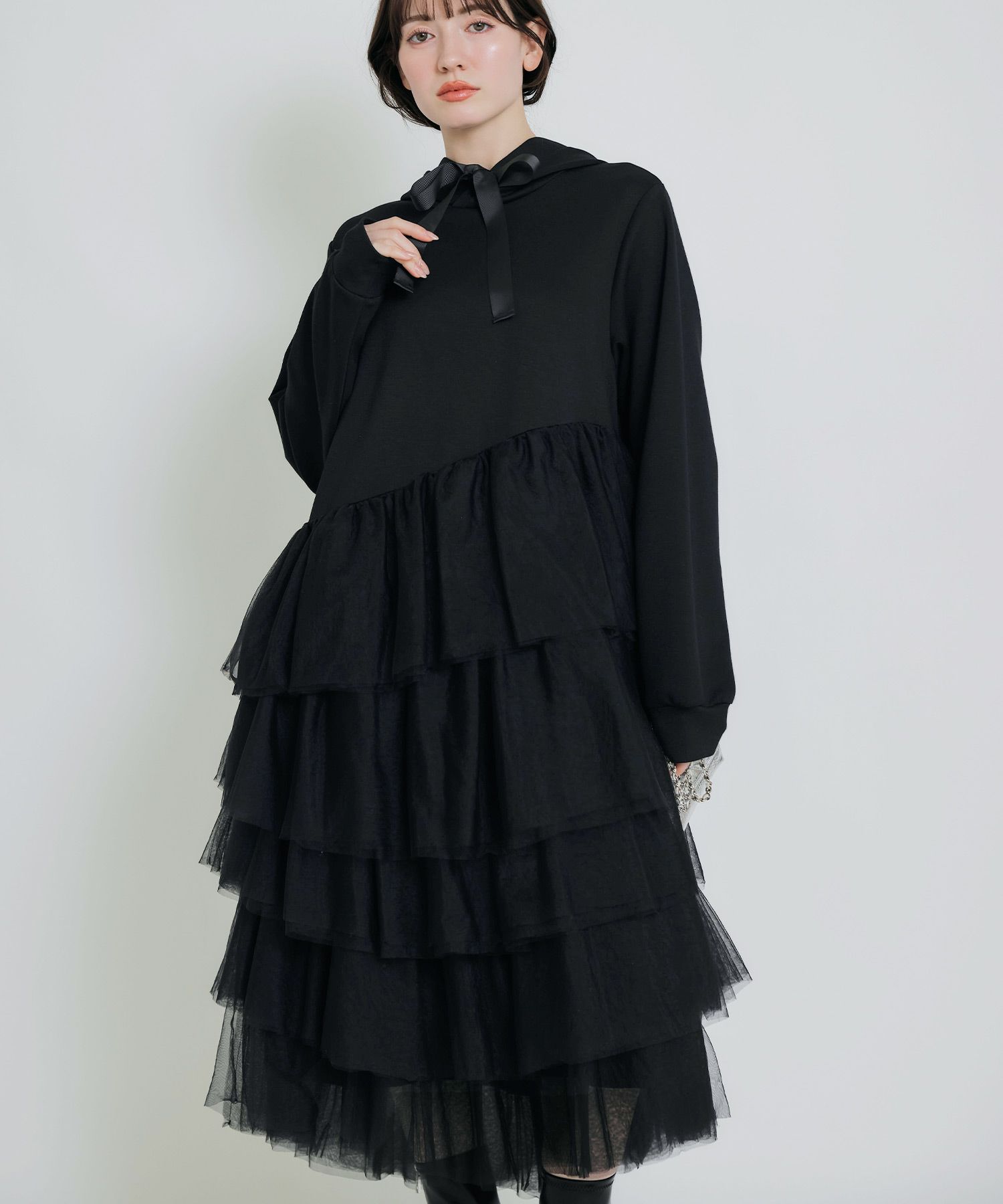model：H155　着用サイズ：M　ブラック
