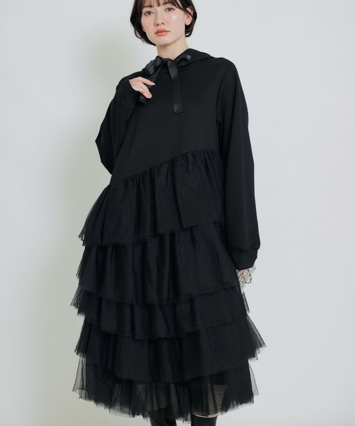 model：H155　着用サイズ：M　ブラック