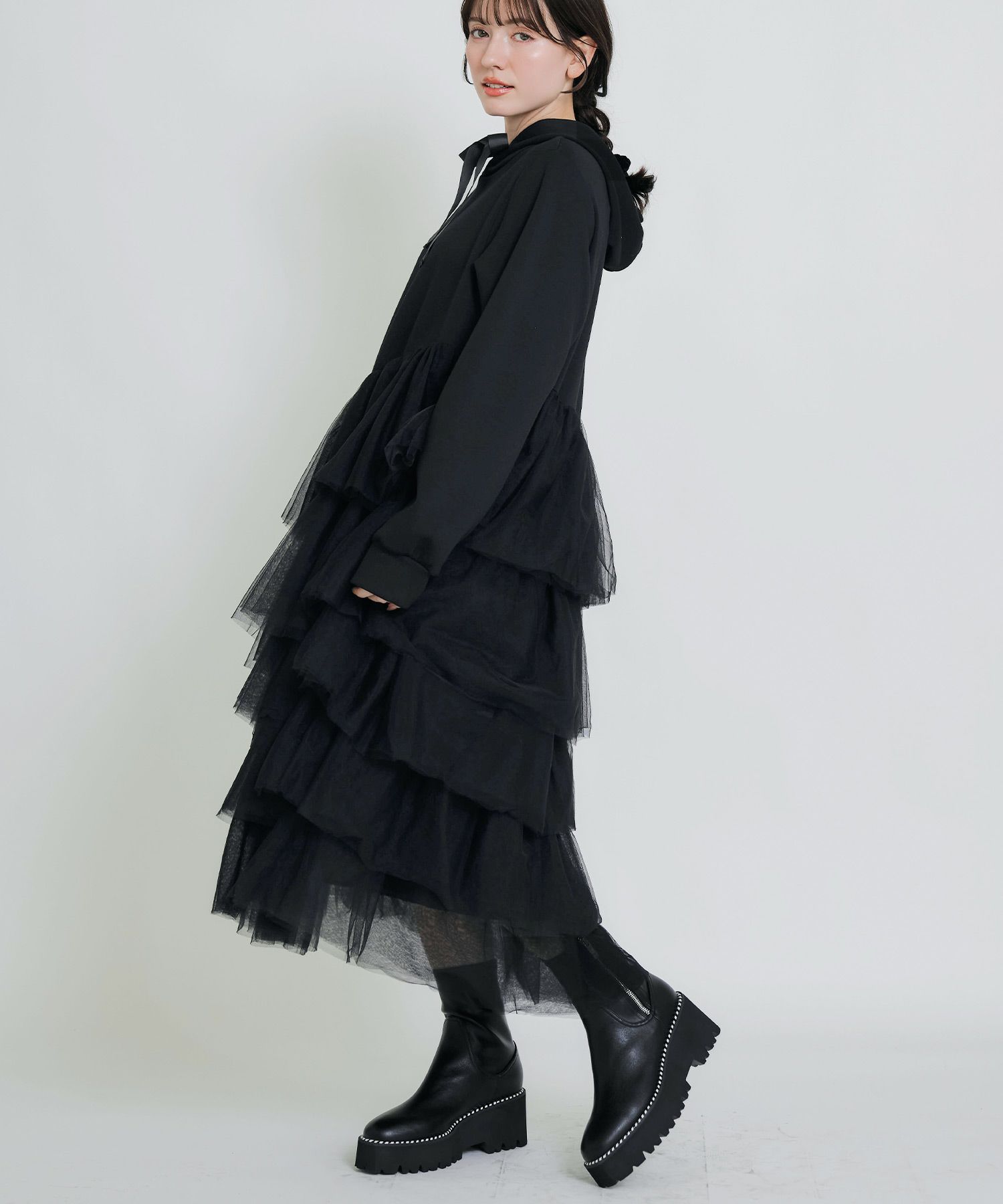 model：H155　着用サイズ：M　ブラック