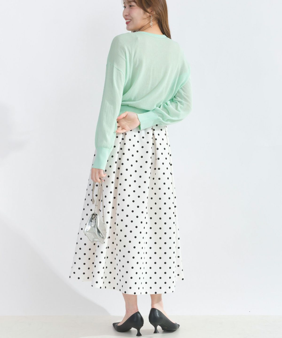 model：H165　着用サイズ：M　グリーン