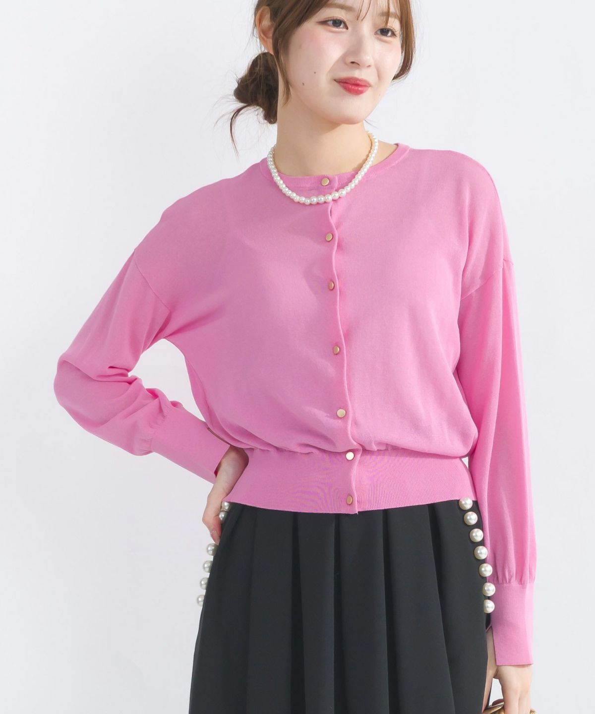 model：H165　着用サイズ：M　ピンク